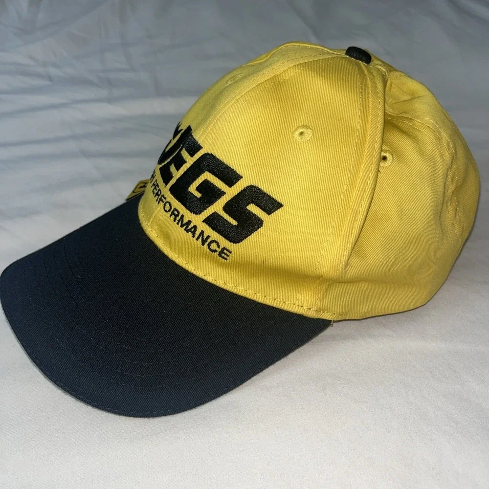 JEGS HIGH PERFORMANCE Yellow Black Baseball Hat Adjustable Strapback Can Cooler‎